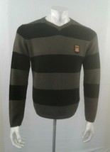 O&#39;Neill Green Black Striped Long Sleeve V Neck Acrylic Blend Men&#39;s Sweat... - €6,83 EUR