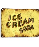 Ice Cream Soda Pop Advertising Vintage Retro Parlor Wall Decor Metal Tin... - £14.34 GBP