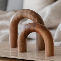 Wood Arch Bookshelf Decor - Shelf Decor Accents, Coffee Table Decor Items, - $39.95