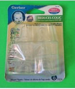 6 Gerber First Essentials Silicone Replacement Bottle Nipples Medium Flo... - £7.81 GBP