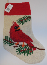C&amp;F Home Hooked Needlepoint Christmas Stocking Cardinal Bird Dillards New - £29.99 GBP