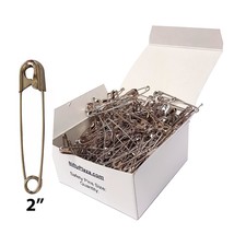 Extra Large 2&quot; Safety Pins - Heavy Duty, Industrial Strength, Nickel Pla... - £19.22 GBP
