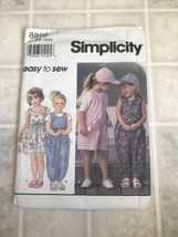 Simplicity #8890 Girls Jumpsuit 2 lengths, Dress &amp; Hat sz 5 6 6X Uncut FF - $18.27