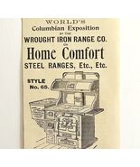 Home Comfort Range Worlds Fair 1894 Advertisement Victorian Cooking 6 AD... - €17,21 EUR