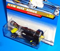 Hot Wheels 1998 Flyin&#39; Aces Series #738 Dogfighter Black w/ 5DOTs - £1.94 GBP
