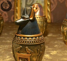 Ancient Room Decor Egypt Cat God Canopic Jar Storage Figurines Pharaoh S... - £47.30 GBP