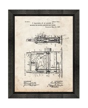 Machine For Making Seamless Shoe Uppers Patent Print Old Look with Beveled Wood  - $24.95+