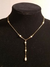 Vintage Avon Pearly "Y" Necklace ~ Small - £11.71 GBP