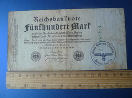 K. Germany Reichsbanknote 500 mark 1922 # F 4358575 Stempel Swastika Berlin SW58 - £38.61 GBP