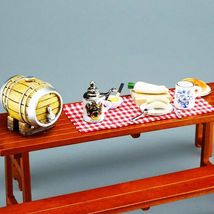 Beer Bench Decorated 1.790/0 Reutter Filled Picnic Table DOLLHOUSE Minia... - £40.91 GBP