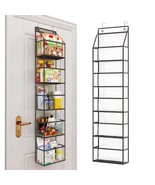 Over The Door Hanging Pantry Organizer 5-Shelf Room Organizer With Clear... - £25.09 GBP