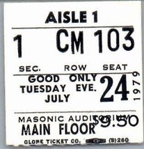 Blondie Concert Ticket Stub Juillet 24 1979 Detroit Michigan - $100.93