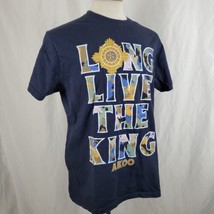 Akoo Long Live the King T-Shirt Large Navy Blue Cotton Crewneck Short Sl... - $17.99