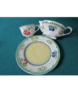 &quot;Villeroy And Boch&quot; Germany Plate Gravy Boat Cup French Garden Fruits [80b] - $128.63 CAD