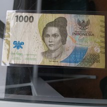 Indonesia 2023 1000 Rupiah Note - tel ser # - Auth Muetia Circ+ thread W... - $3.75