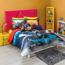 Monster Truck Cars Teens Kids Boys Reversible Comforter Set 3 Pcs Twin Size - £90.99 GBP