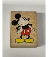 Mickey Mouse Disney Rubber Stamp Stampede  New Wood Base 374D - $111.29 MXN