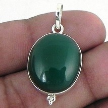 Sterlingsilber Anhänger Halskette Natürliches Grün Onyx PS-1574 - $53.20