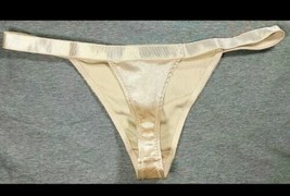 Silky Shiny Glossy Velvet Satin Ivory String Bikini Thong Panties SZ- L Sexy Hot - £11.72 GBP
