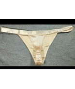 SILKY SHINY GLOSSY VELVET SATIN IVORY STRING BIKINI THONG Panties SZ- L ... - $14.99