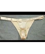 SILKY SHINY GLOSSY VELVET SATIN IVORY STRING BIKINI THONG Panties SZ- L ... - £11.98 GBP