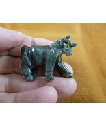 Y-UNI-33) gray UNICORN SOAPSTONE carving figurine GEMSTONE horse I love ... - €7,45 EUR