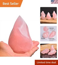 Large Rose Quartz Flame-Shaped Healing Crystal - 3.5-5.5&quot; Meditation Tower - $48.50