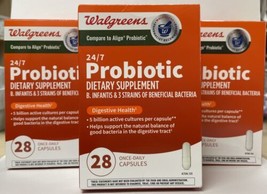 Walgreens 24/7 Probiotic 28 caps Exp 10/2024 Pack of 3 - £30.06 GBP