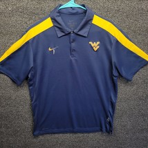 West Virginia Mountaineers Nike Polo Shirt Mens M Blue Short Sleeve College Flaw - £7.46 GBP