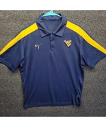 West Virginia Mountaineers Nike Polo Shirt Mens M Blue Short Sleeve Coll... - £7.41 GBP