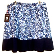 Milly Blue Tile Bandana Print A-Line Skirt NWT$54 Size 12 - £28.76 GBP