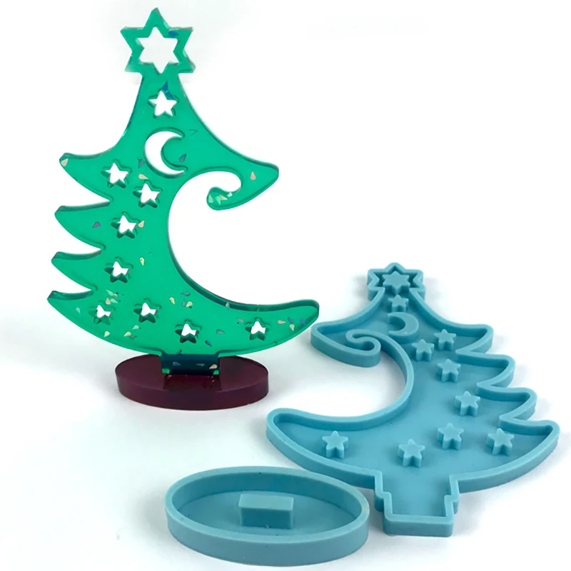 House Home Winter Tree Ring Holder Ay Resin Mold Aemble Christmas Tree S... - £19.65 GBP