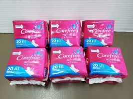 Lot Of 6 Carefree Acti-Fresh 20 Daily Liners Regular Unscented  - £11.65 GBP