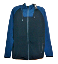 Maceoo Blue Black Hoodie Men&#39;s Cotton Slim Fit Sport Jacket Size 6/2XL - $74.47