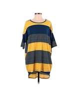 LuLaRoe Irma Yellow &amp; Blue High/Low Blouse Top Small Oversize - $19.86 CAD