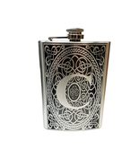 8oz celtic design PERSONALIZED flask With your Initial Stainless Steel F... - £23.46 GBP