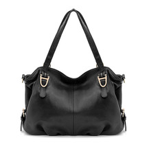 Large Tote Shoulder Bag Ladies Genuine Leather Handbag Women&#39;s Trendy Real Cow L - £117.18 GBP
