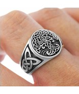 Viking Tree of Life Ring Yggdrasil Celtic Knotwork Men Stainless Steel J... - £9.47 GBP