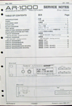 Roland AR-1000 Announcement Recorder Original Service Manual Schematics Booklet. - £26.72 GBP