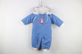 Vintage 70s 80s Baby Toddler Size 24M Snowman Hooded Quilted Snowsuit Ja... - $46.11 CAD