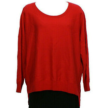 Eileen Fisher Garnet Red Merino Wool Jersey Boxy Step Hem Sweater 1X - £95.61 GBP