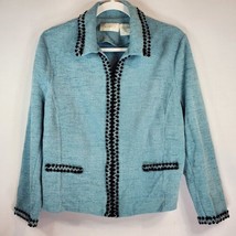 Koret Dress Womens Powder Blue Tweed Knit Jacket Size Large Long Sleeve - £19.41 GBP