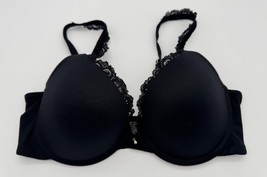 Soma Embraceable Push Up Lace Trim Bra Solid Black Padded Underwire Size... - $14.69