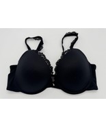 Soma Embraceable Push Up Lace Trim Bra Solid Black Padded Underwire Size... - $14.69