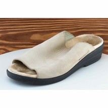 Mephisto Sz 36 M Beige Slide Leather Women Sandals - £22.15 GBP