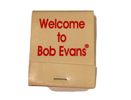 Vintage Bob Evans Restaurant Matchbook Unstruck Full Welcome to Bob Evans White - £5.34 GBP