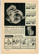 1959 Stanley Vintage Print Ad 3 New Electric Saws Skill Saw Power Tools - $14.45