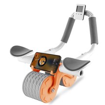 Ab Roller Wheel With Timer &amp; Knee Mat, 2023 New Elbow Support Automatic Rebound  - £44.09 GBP