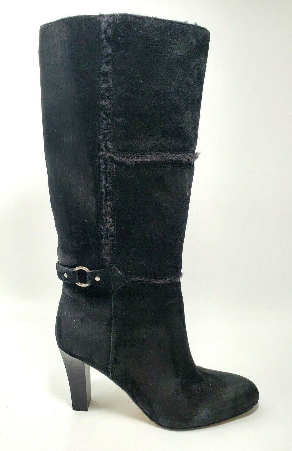 Primary image for Nine West Insider Black Suede Shoes Size US 5.5 M Block Heel Soft Fleece Inner