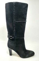 Nine West Insider Black Suede Shoes Size US 5.5 M Block Heel Soft Fleece Inner - £8.59 GBP